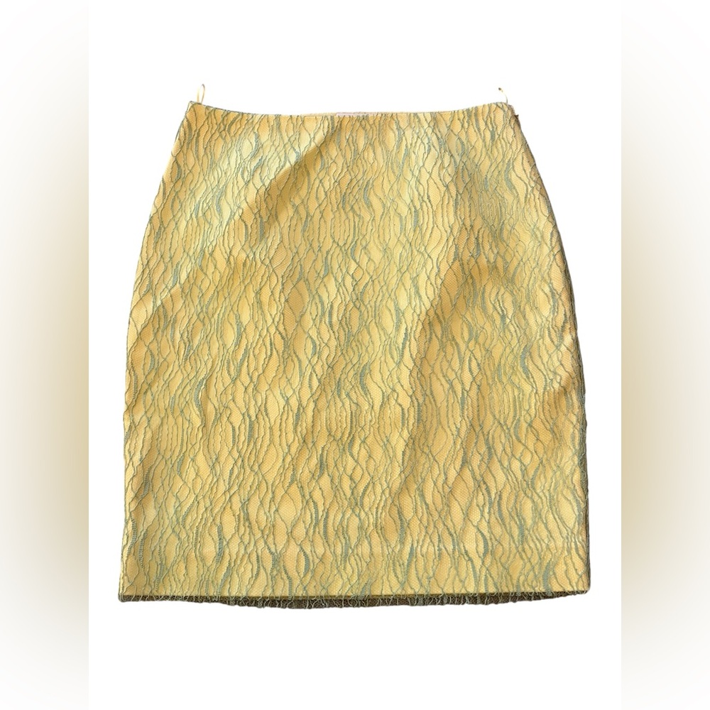 Ports 1961 Yellow Skirt with Green Blueish Lace✨